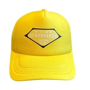 Jacks‎ Surfboards Hat Men's Adjustable Yellow Mesh Trucker Cap
